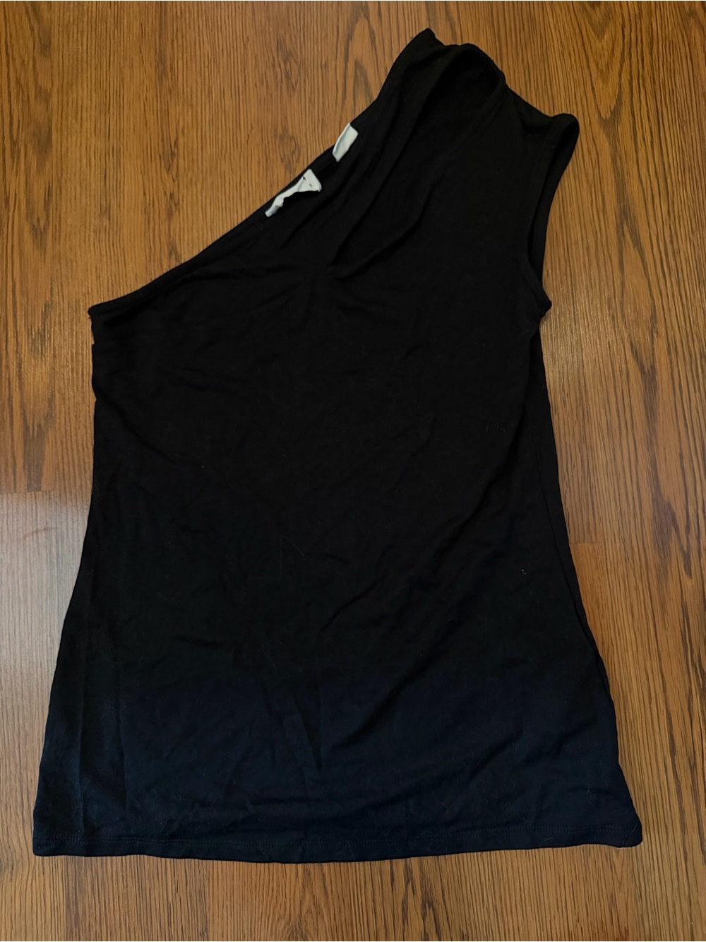 Marcella NYC One-Shoulder cutout Black Tank Top